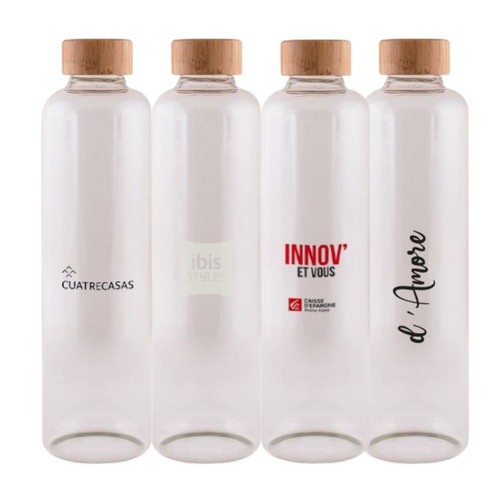 Glass bottle 100cl with wooden cap – Direct Print Glass bottle 100cl with wooden cap – Direct Print