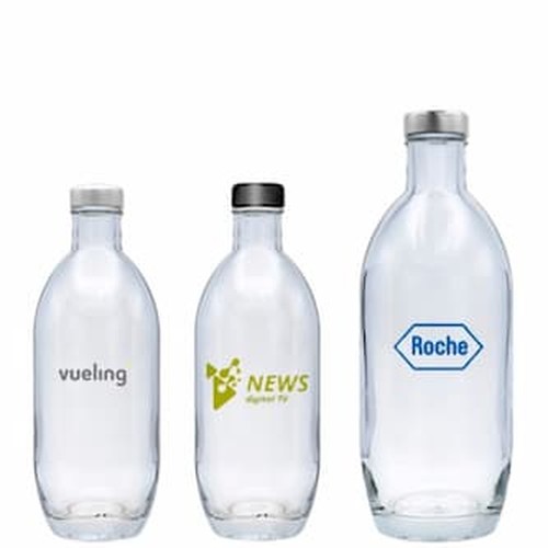 Glass bottle 350 ml, Silver cap. Not customised Glass bottle 350 ml, Silver cap. Not customised