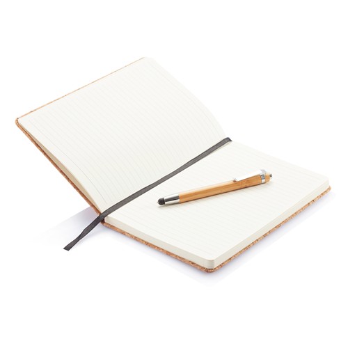 Carnet de notes en liège avec stylo en bambou A5 thumbnail 4