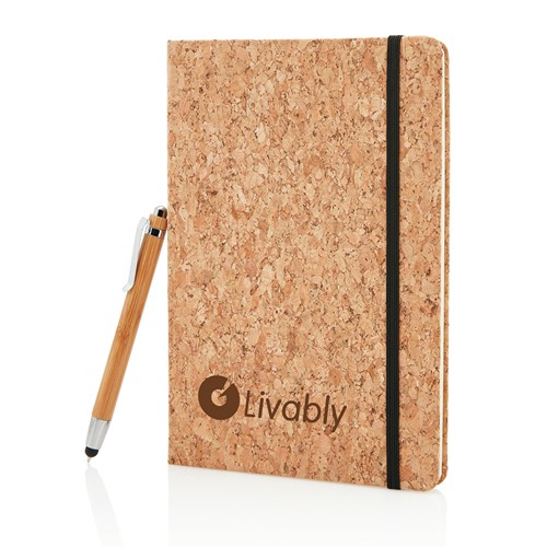 Carnet de notes en liège avec stylo en bambou A5 thumbnail 9