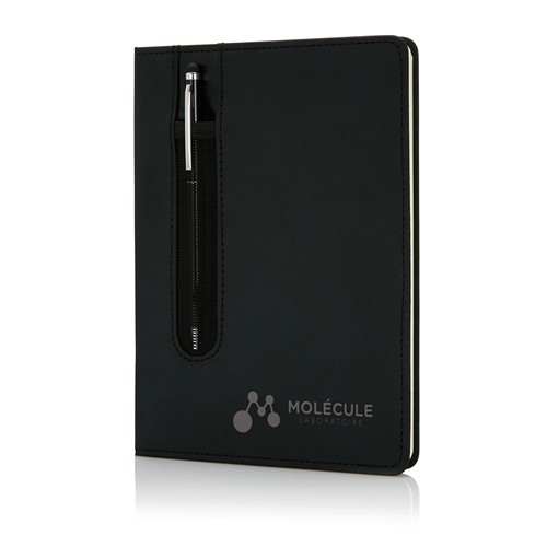 Carnet A5 à couverture rigide en PU avec Stylo tactile