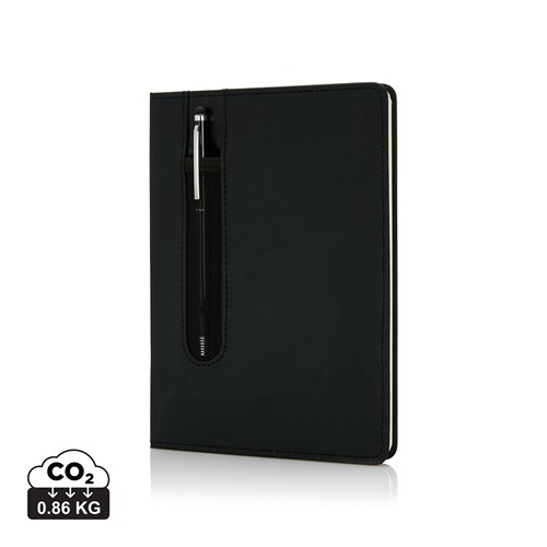 Carnet A5 à couverture rigide en PU avec Stylo tactile - 1