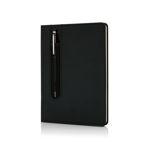 Carnet A5 à couverture rigide en PU avec Stylo tactile - 2