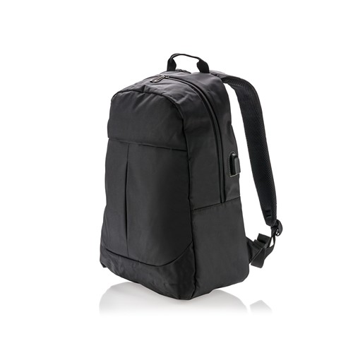 black Mochila para portátil con USB