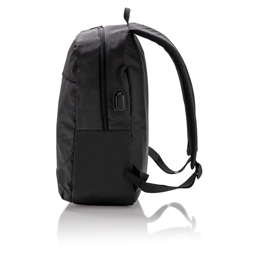 black Mochila para portátil con USB
