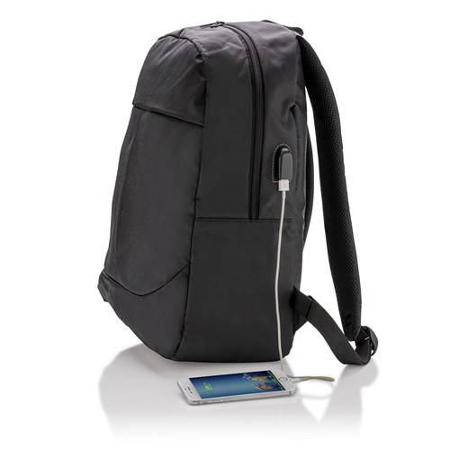 black Mochila para portátil con USB