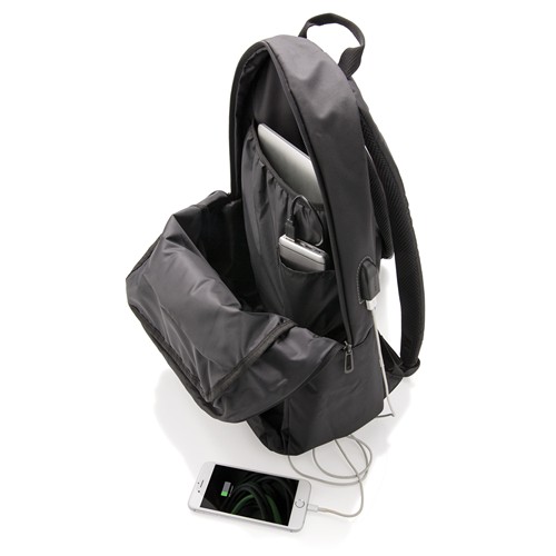 black Mochila para portátil con USB