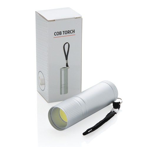 plateado Linterna COB