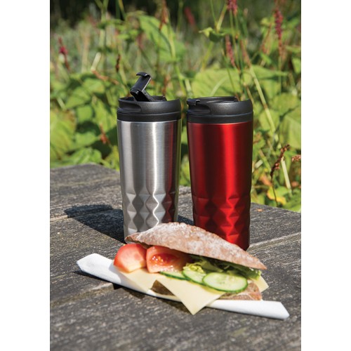 plateado Taza geométrica