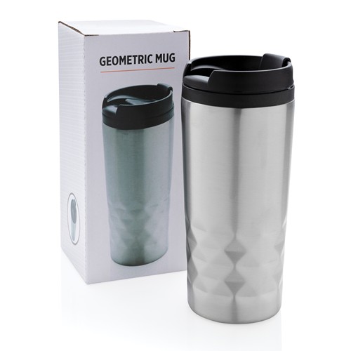 plateado Taza geométrica