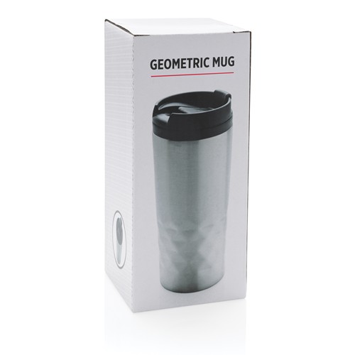 plateado Taza geométrica