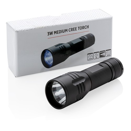 black Linterna CREE mediana 3W