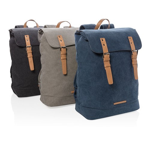 blue Mochila para portátil de lona sin PVC