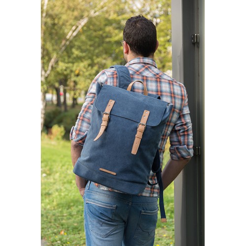 blue Mochila para portátil de lona sin PVC