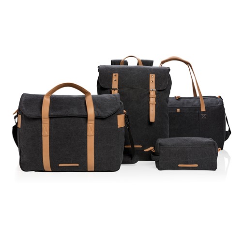 black Mochila para portátil de lona sin PVC