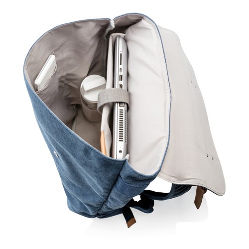 blue Mochila para portátil de lona sin PVC