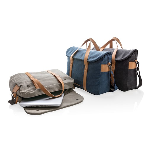 gray Bolsa para portátil de lona sin PVC
