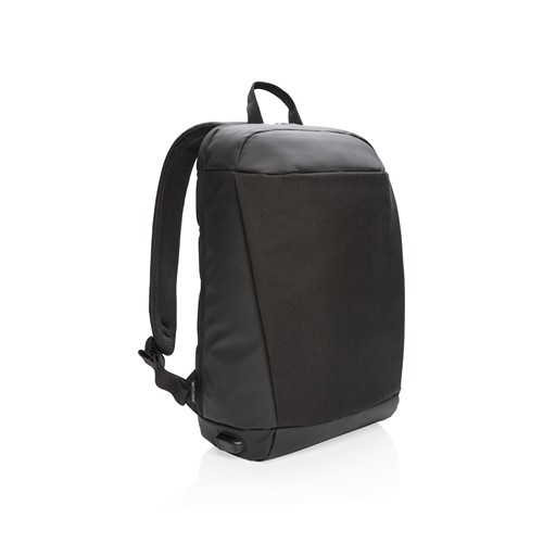 black Mochila Madrid antirobo con RFID y USB sin PVC