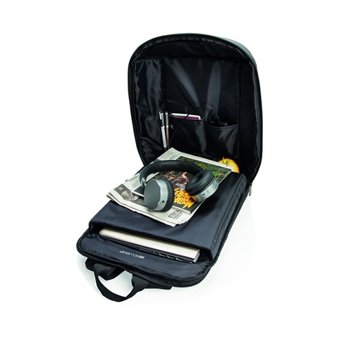 black Mochila Madrid antirobo con RFID y USB sin PVC