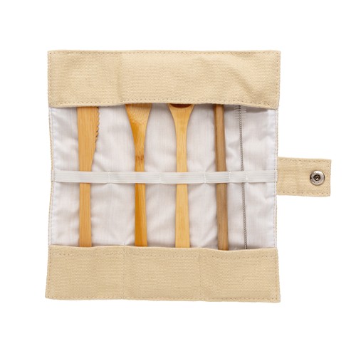 Set de couverts de voyage en bambou réutilisable - 3