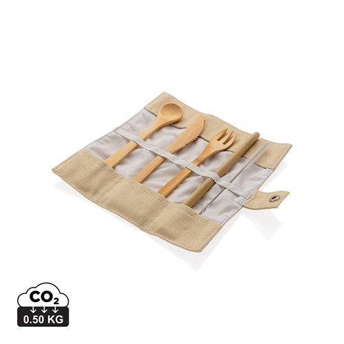 JUEGO DE CUBIERTOS REUTILIZABLES DE BAMBÚ
