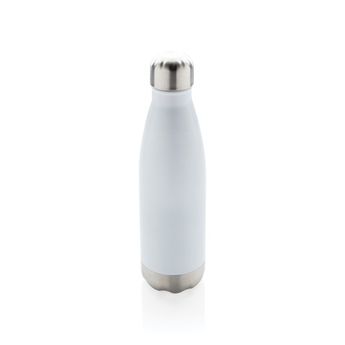 white Botella de acero inoxidable aislada al vacío