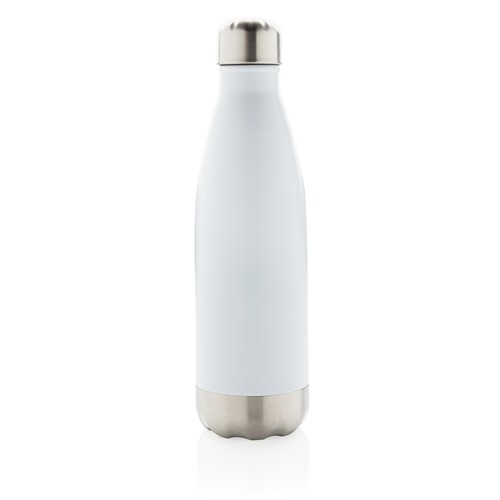 white Botella de acero inoxidable aislada al vacío
