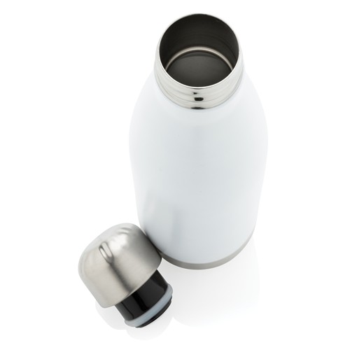 white Botella de acero inoxidable aislada al vacío