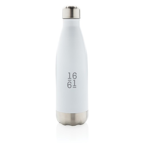 white Botella de acero inoxidable aislada al vacío