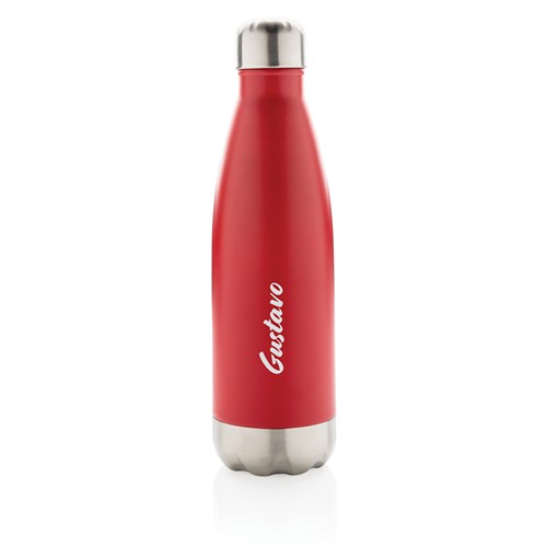 red Botella de acero inoxidable aislada al vacío