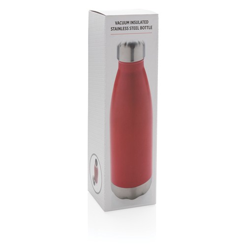 red Botella de acero inoxidable aislada al vacío