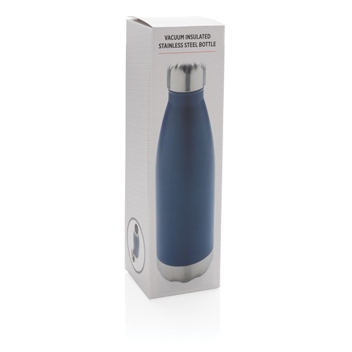 blue Botella de acero inoxidable aislada al vacío