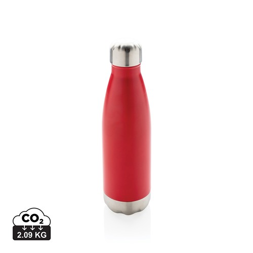 red Botella de acero inoxidable aislada al vacío