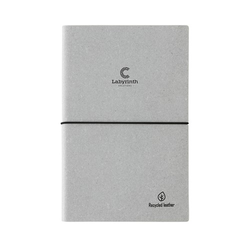 gris claro Libreta A5 de cuero reciclado GRS