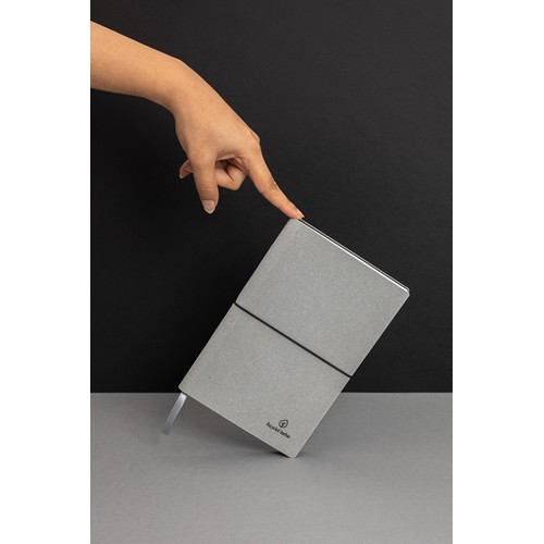 gris claro Libreta A5 de cuero reciclado GRS