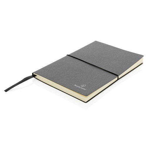 gray Libreta A5 de cuero reciclado GRS