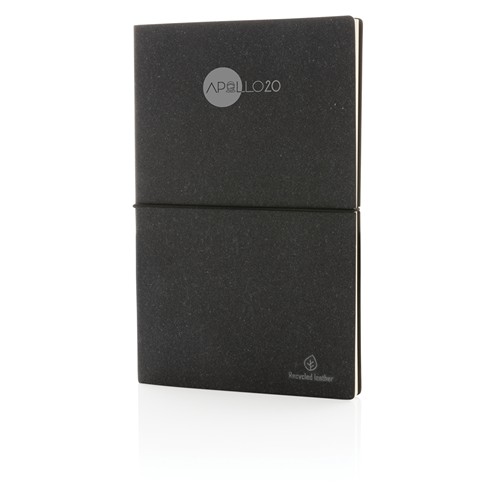 gray Libreta A5 de cuero reciclado GRS