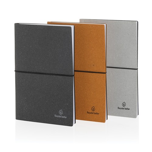 gray Libreta A5 de cuero reciclado GRS