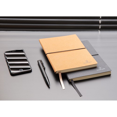 gray Libreta A5 de cuero reciclado GRS