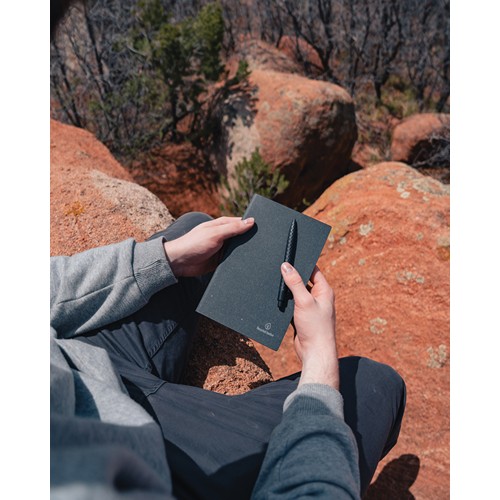 gray Libreta A5 de cuero reciclado GRS