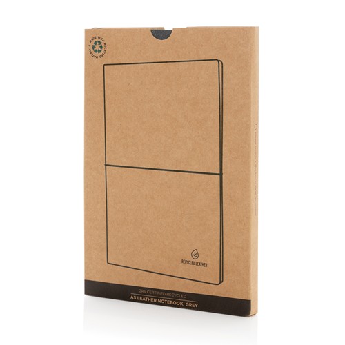 gray Libreta A5 de cuero reciclado GRS
