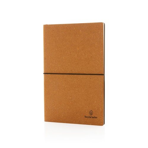 marrón Libreta A5 de cuero reciclado GRS