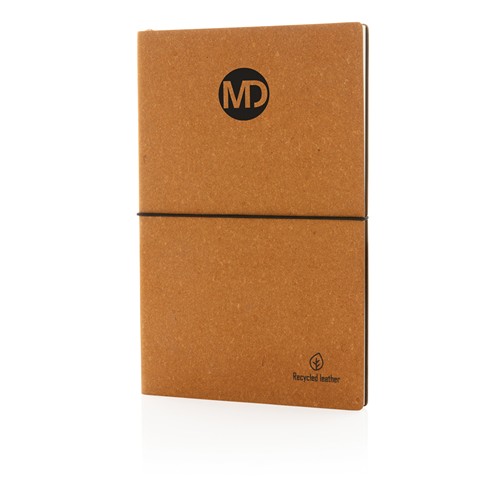 marrón Libreta A5 de cuero reciclado GRS
