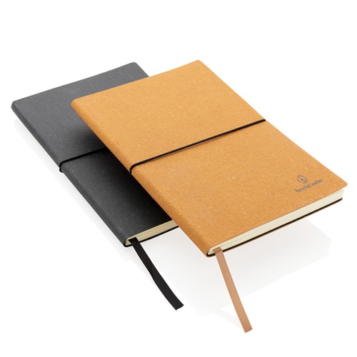 marrón Libreta A5 de cuero reciclado GRS