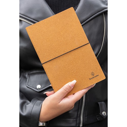 marrón Libreta A5 de cuero reciclado GRS