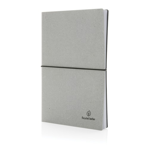 gris claro Libreta A5 de cuero reciclado GRS