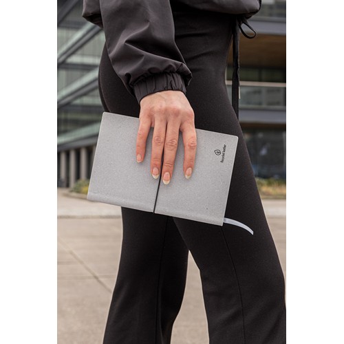 gris claro Libreta A5 de cuero reciclado GRS