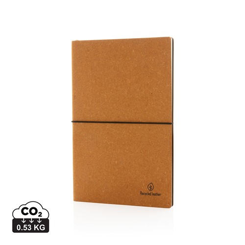 Libreta A5 de cuero reciclado GRS