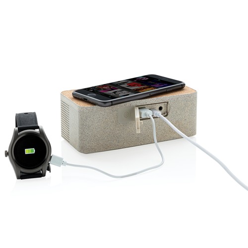 Enceinte 5W avec chargeur à induction en fibre de paille thumbnail 4