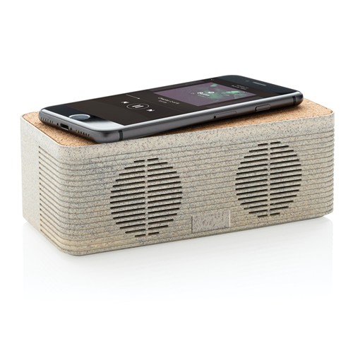 Enceinte 5W avec chargeur à induction en fibre de paille - 3